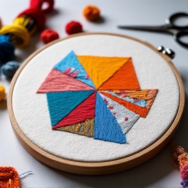 Kit de bordado con patrones geométricos modernos